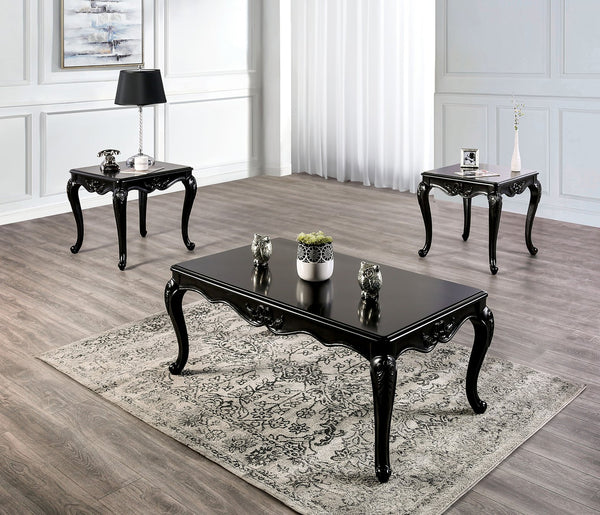 English Elm 1pc Champagne Finish End Table with Ornate Carvings Cabriole Legs Solid Wood Veneer Accent Table B2741P361115