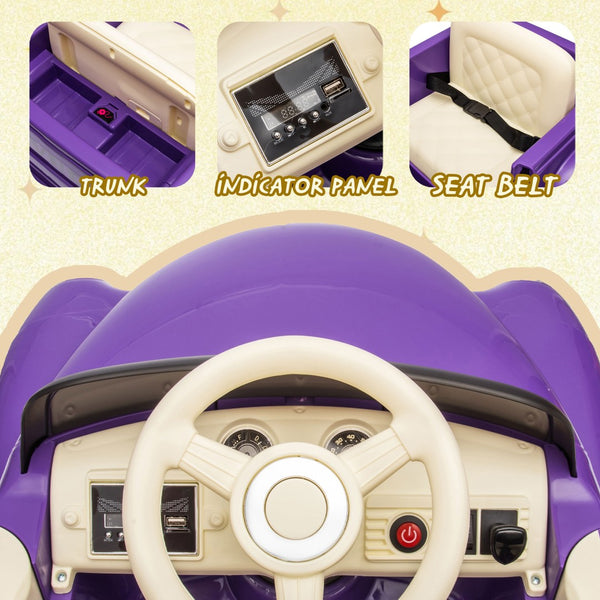 English Elm 12v Chevrolet 3100 Licensed Vintage Pickup Ride on Truck with Led Lights and Parent Remote Purple W1578P214181