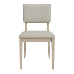 English Elm Du Cap Gray Upholstered Dining Chairs with White Wash Wood Legs Set of 2 B127P495085