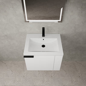 English Elm 24" Modern Bathroom Vanity Sink Combo - Stylish White Oak Cabinet With Soft-Close Doors & Storage W1972P204943