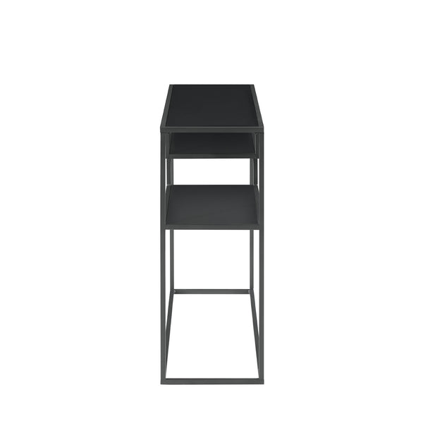 42" Metal and Wood Tiered Shelf Entry Table Black MAYL2KSB Walker Edison