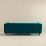 English Elm Ashcroft Furniture - Evelyn Mid Century Modern Teal Velvet Luxury Chesterfield Sofa