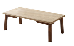 English Elm 3PC Light Wood Coffee Table Set with Dark Legs, 48" Coffee + 2 End Tables, Modern Rectangular Living Room Furniture B011P405684