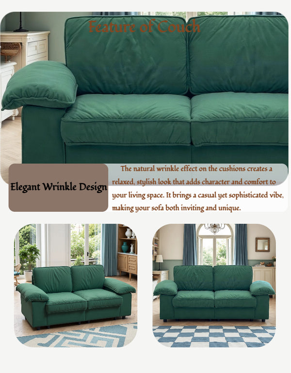 English Elm Fx-P20M-2S-Gr Green Velvet 2-Seater Loveseat With Hidden Storage - Stylish Sofa For Small Spaces W576S00230
