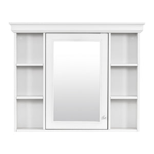 English Elm 35'' 35' 35'' x 28'' Wall Mounted Medicine Cabinet with Mirror Door, Modern MDF Storage with Towel Rod White N710P196545K