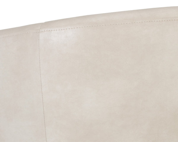 Sunpan TREVISO Swivel Lounge Chair - Contemporary Bravo Cream Faux Leather with Durable Steel Base 105300