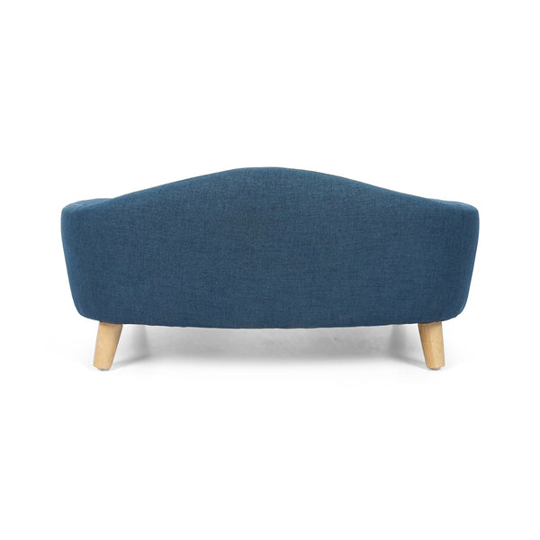 English Elm Christopher Knight Home® - DOG Bed Mid-Century Modern Small (11–25 lbs) Navy Fabric Plush Tufted Cushion with Birch Legs, 30.5x23x11 N779P179967B