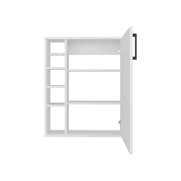 English Elm Medicine Cabinet White 1 Door 7 Shelves – Engineered Wood Bathroom Storage, Durable Sleek Design B097P369426