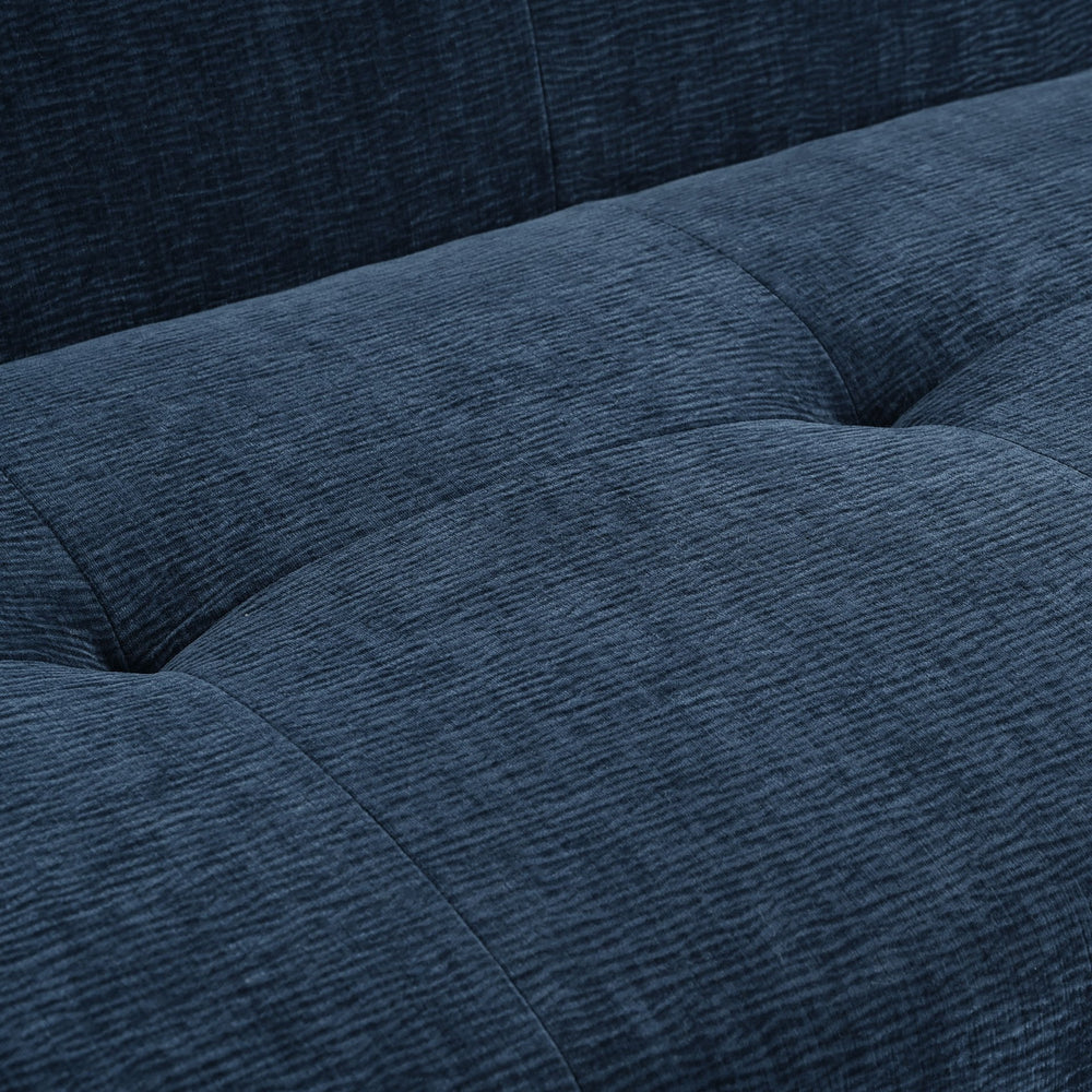 English Elm U_Style 85.8" Chenille 3-Seater Sofa with Tufted Cushions, Pocket Springs, Plush Sponge Comfort, 900lb Capacity Navy Blue N711P281401V