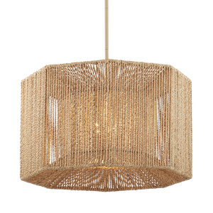 Mereworth Wrought Iron Chandelier with Abaca Rope Shade for Nautical-Inspired Interior Spaces