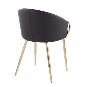 English Elm Chair with Silver Metal Frame and Padded Faux Leather Seat for Modern Dining Spaces Black B202P471295