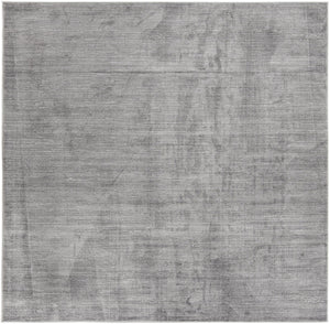 Unique Loom Finsbury Kate Machine Made Solid Rug Gray, Ivory 7' 10" x 7' 10"