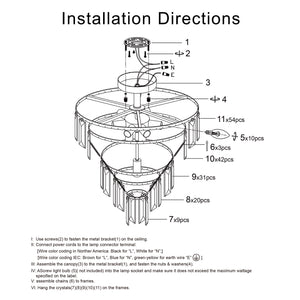 English Elm Gold Crystal 5-Tier Round Chandelier Semi-Flush Modern Luxury K9 Crystal Ceiling Light Fixture W2312P374964