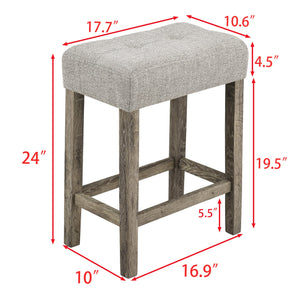 English Elm Bar Bar Table Set with Power Outlet and 4 Chairs, Industrial MDF Top, Solid Wood Seats, Durable Design Brown W487P339353