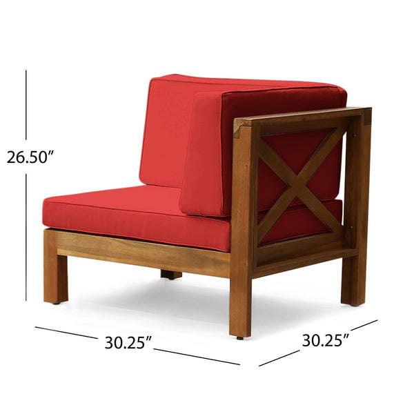 English Elm Christopher Knight Home® - Brava X-Back Arm Chair In Vibrant Red - Stylish Acacia Wood With Water-Resistant Cushions For Comfort 64491.00RED