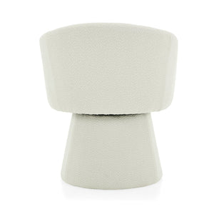 English Elm Christopher Knight Home® - Modern 360° Swivel Boucle Accent Chair Cream White — Plush Barrel Seat, Compact 300 lb Capacity, Stylish N765P292088W