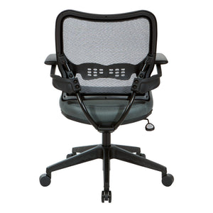 OSP Home Furnishings Deluxe Mesh Back Office Chair with Lumbar Support Synchro Tilt and Padded Arm Rests Grey 13-37N1P3-2M