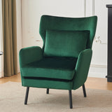 Christopher Knight Home® Velvet Wing Back Accent Chair, Modern Armchair for Living Room, Bedroom, Dorms - Green