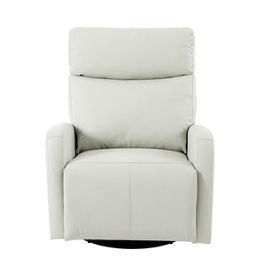 English Elm Rocking Recliner Chair 360° Swivel Glider with 95–160° Recline, Rocking & Phone Holder, Light Gray W1028P185203