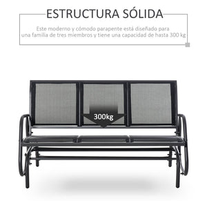 English Elm Outsunny 3 Seat Outdoor Glider Bench Powder Coated Metal Frame Mesh Porch Swing W2225P174352