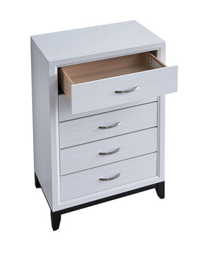 English Elm Glasgow Five-Drawer Chest with Dovetail Construction and Smooth Glides for Ample Organized Storage White 49 L x 34 W x 19 H B078P349547