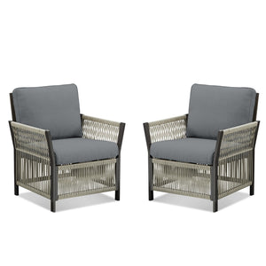 English Elm 73.2" Outdoor Handwoven Rattan 3 Seat Sofa with Olefin Cushions for Porch or Patio T3773P419403