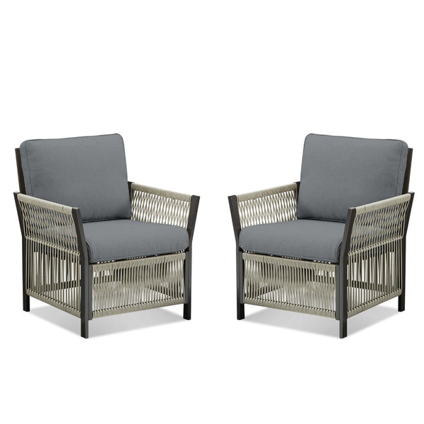 English Elm 73.2" Outdoor Handwoven Rattan 3 Seat Sofa with Olefin Cushions for Porch or Patio T3773P419403