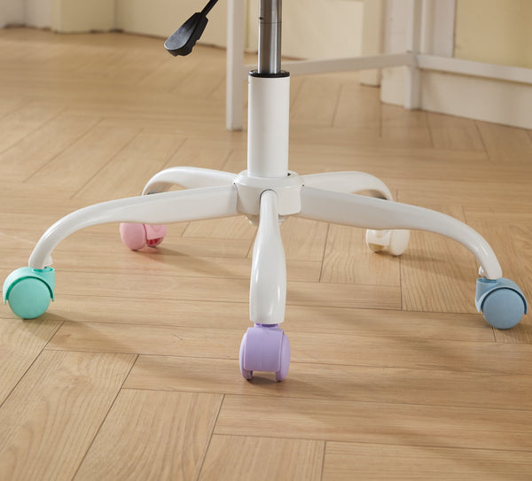 English Elm A&A Plush Faux Fur Office Chair with Ergonomic Wrap Back, Stable Metal Base, Breathable, Cute Wheels Violet W1143P324152