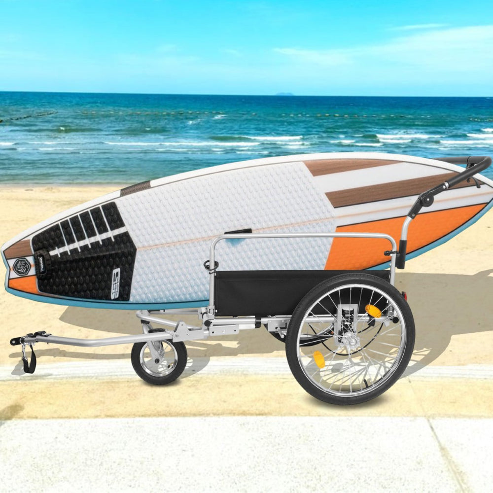 English Elm 3-in-1 Convertible Bike Cargo Trailer Steel Frame 110lb Capacity with Suspension W2932P289394