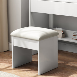 English Elm Fashion Vanity Desk With Lights & Mirror - Elegant Makeup Station With Chair, Hair Dryer Holder, 3 Drawers W509P173273