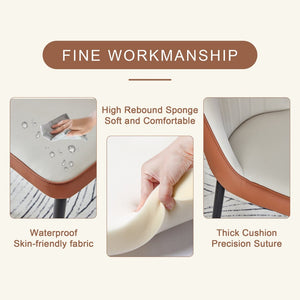 English Elm Table 3-Piece Set: Modern Dark Wood Grain Round Dining Table With 2 Spliced Pu Chairs For Elegance W1151S02483-GIGA