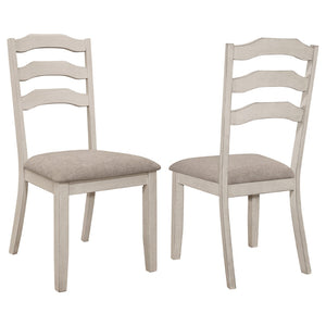English Elm Martin Ladder Back Dining Chair Set of 2 Distressed Cream Hardwood Farmhouse Style B062P451716