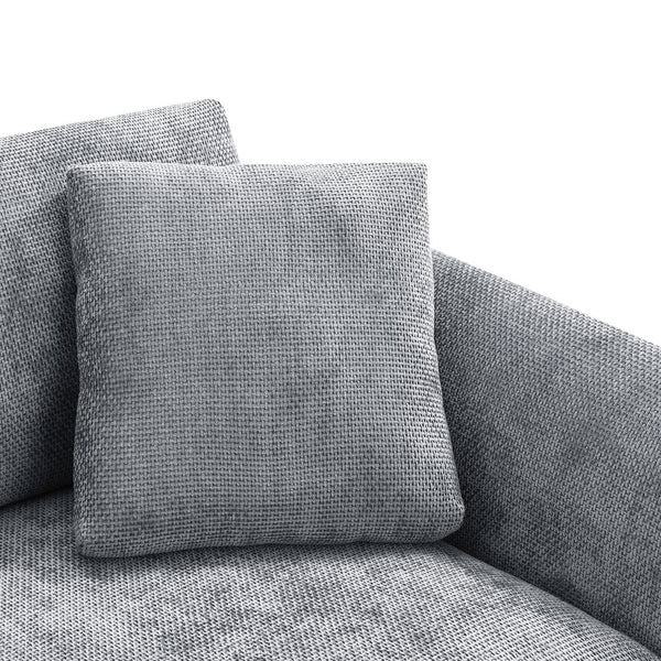 English Elm 96*56" Modern Cloud Sectional Sofa with Oversized Chaise, Luxurious Chenille 4-Seat, Aluminum Legs Gray N723S6037E