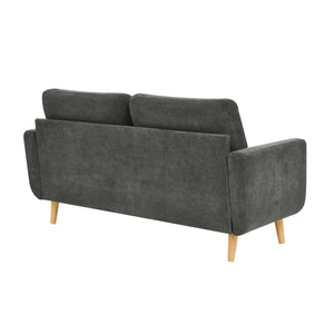 English Elm 67.7" Tufted Button Mid-century Loveseat with Splayed Wood Legs for Living Rooms Gray B355P428575