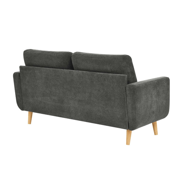 English Elm 67.7" Tufted Button Mid-century Loveseat with Splayed Wood Legs for Living Rooms Gray B355P428575