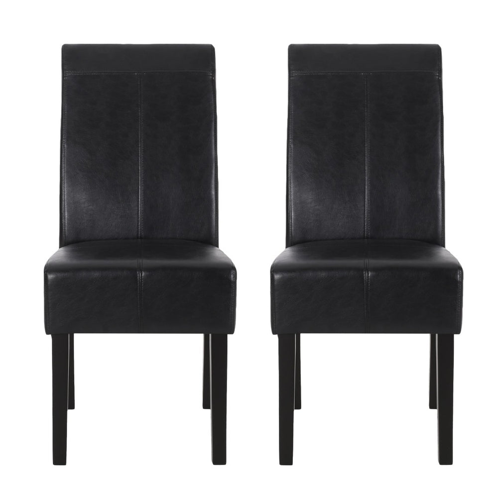 English Elm Hanford Upholstered Dining Chair Set of 2 with T-stitch Back and Tapered Legs N767P360602B