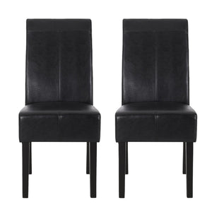English Elm Hanford Upholstered Dining Chair Set of 2 with T-stitch Back and Tapered Legs N767P360602B