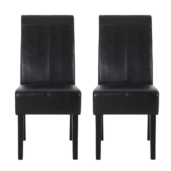 English Elm Hanford Upholstered Dining Chair Set of 2 with T-stitch Back and Tapered Legs N767P360602B