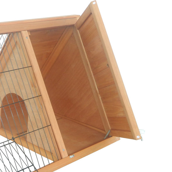 English Elm Pawhut Solid Wood Outdoor Cat House Two Story Shelter with Balcony Asphalt Roof W2225P173745