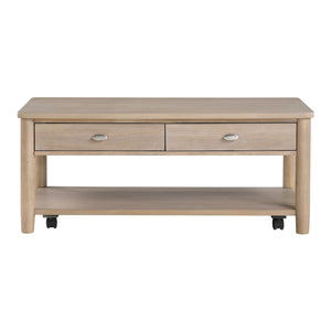 English Elm Classic Wooden End Table with Drawer and Open Shelf, 24" Square Accent Table for Living Room Natural 51.5 L x 27.5 W x 11.25 H B011P285306