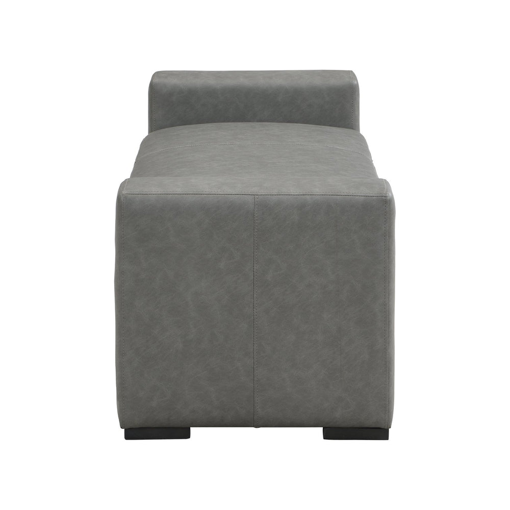 English Elm Christopher Knight Home® - Stylish Faux Leather Ottoman with Armrests — Water‑Resistant, Scratch‑Resistant, Modern Accent Seat loveseat Grey N769P294937G