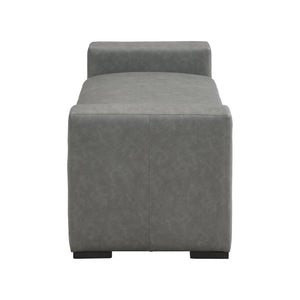 English Elm Christopher Knight Home® - Stylish Faux Leather Ottoman with Armrests — Water‑Resistant, Scratch‑Resistant, Modern Accent Seat loveseat Grey N769P294937G