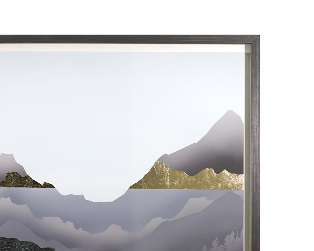 Sunpan GREAT EXPLORATION - 60" x 40" Premium Giclée Art with Hand-Applied Gold/Silver Leaf in Charcoal Frame A0295