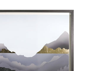 Sunpan GREAT EXPLORATION - 60" x 40" Premium Giclée Art with Hand-Applied Gold/Silver Leaf in Charcoal Frame A0295