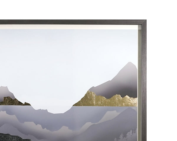 Sunpan GREAT EXPLORATION - 60" x 40" Premium Giclée Art with Hand-Applied Gold/Silver Leaf in Charcoal Frame A0295