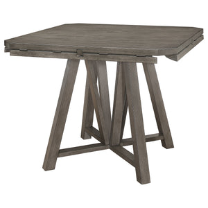 English Elm Grand Grand Prarie Barn Grey Counter Height Table with Transforming Top, Solid Hardwood, Drop Leaves for Flexible Dining and Entertaining B062S00962