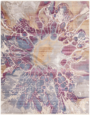 Unique Loom Deepa Imersion Machine Made Abstract Rug Multi, Ivory/Gray/Gold/Light Blue/Purple 9' 0" x 11' 8"