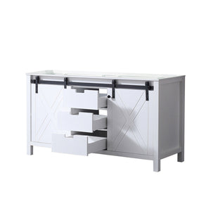 English Elm White Double Bath Vanity 60-in W x 22-in D — Solid Wood Frame, Soft-Close Drawers, Spacious Storage B2731P260035