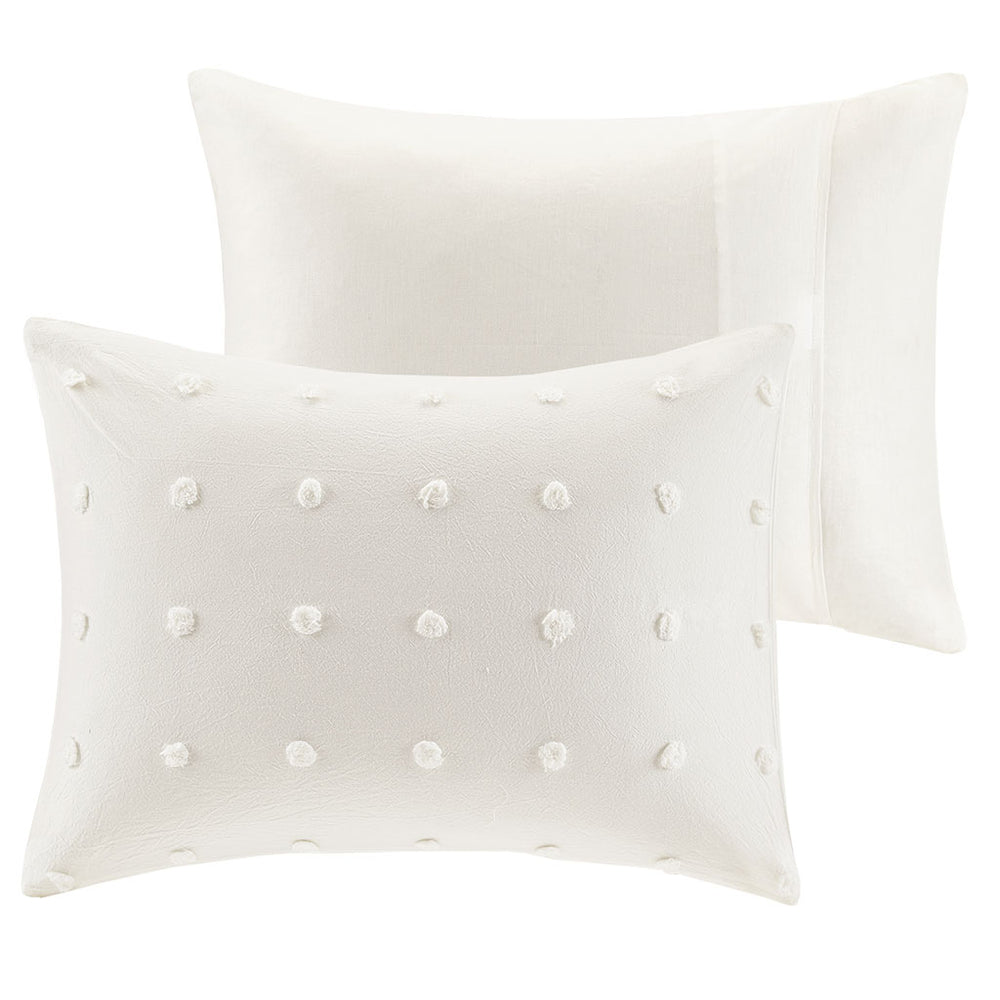 JLA Home Urban Habitat - Cotton Tufted Chenille Duvet Cover Set with Euro Shams and Decorative Pillows for Cozy Chic Bedrooms 92 L x 88 W x 0.13H UH12-0202