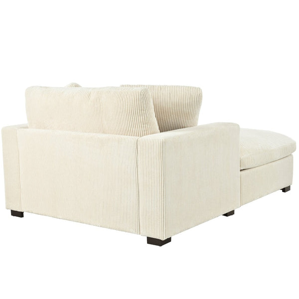 English Elm Mirod Oversized Chaise Lounge with Birch Legs Pillow Back Polyester Upholstered Seating N760P196662A